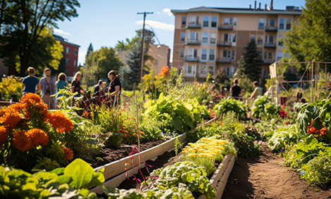 Biologische Gartengemeinschaft in der Stadt