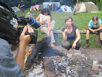 Live-Übertragung des SWR vom 'Familien Wildnis Camp', August 2010